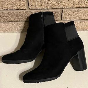 Black faux suede booties! Size 11
